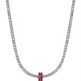 Dorsey - TWO-ROW RIVIÈRE PENDANT IN LAB RED SAPPHIRE