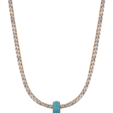 Dorsey - THREE-ROW RIVIÈRE PENDANT, NANO TURQUOISE, GOLD