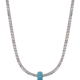 Dorsey - THREE-ROW RIVIÈRE PENDANT, NANO TURQUOISE, SILVER