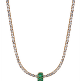 Dorsey - THREE-ROW RIVIÈRE PENDANT, NANO CRYSTAL EMERALD, GOLD