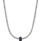 Dorsey - THREE-ROW RIVIÈRE PENDANT, LAB BLUE SAPPHIRE, SILVER