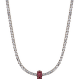 Dorsey - THREE-ROW RIVIÈRE PENDANT, LAB RED SAPPHIRE, SILVER