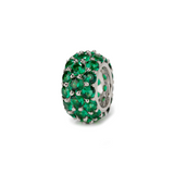 Dorsey - THREE-ROW RIVIÈRE PENDANT, NANO CRYSTAL EMERALD, SILVER