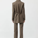 St. Agni - Belt Detail Blazer - Kelp