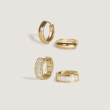 Kinn - Bobbi Baguette Diamond & Classic Huggie Stack