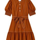 Cartolina - GD26 Bonnie Mini Dress - Burnt Orange