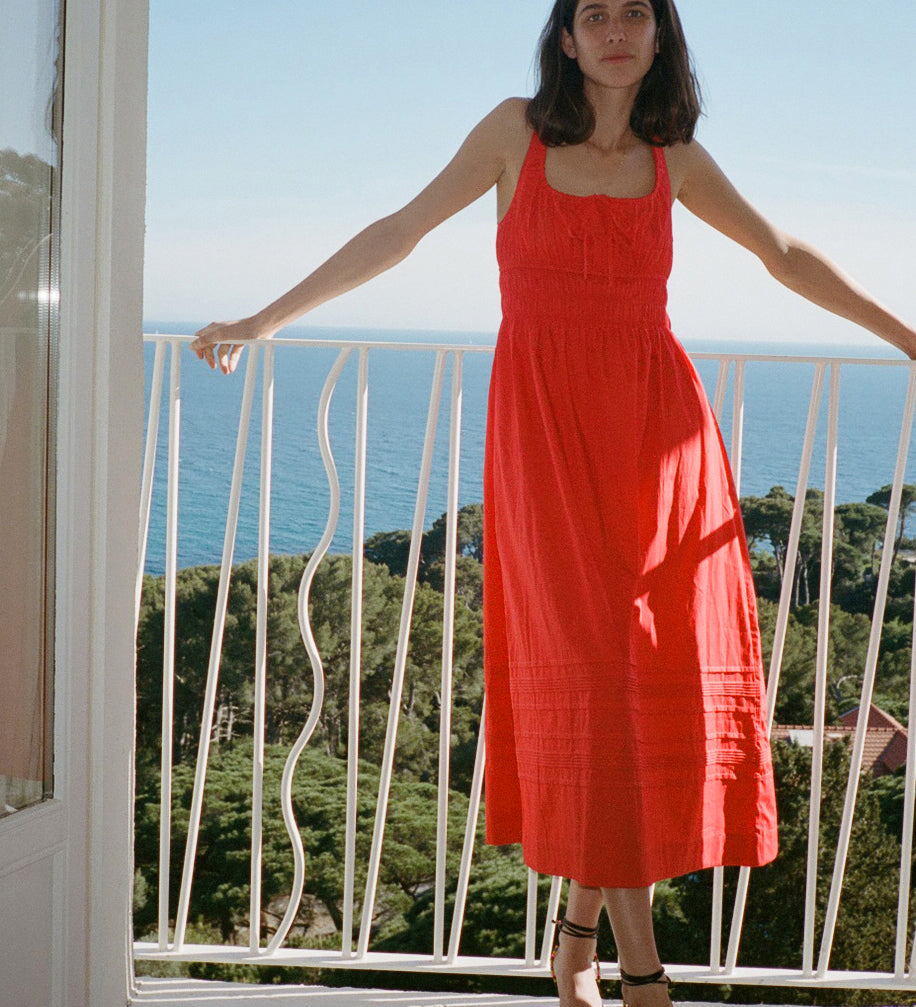 Ciao Lucia - Iris Red Cotton Poplin Dress