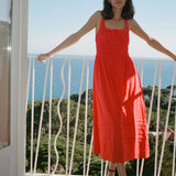 Ciao Lucia - Iris Red Cotton Poplin Dress