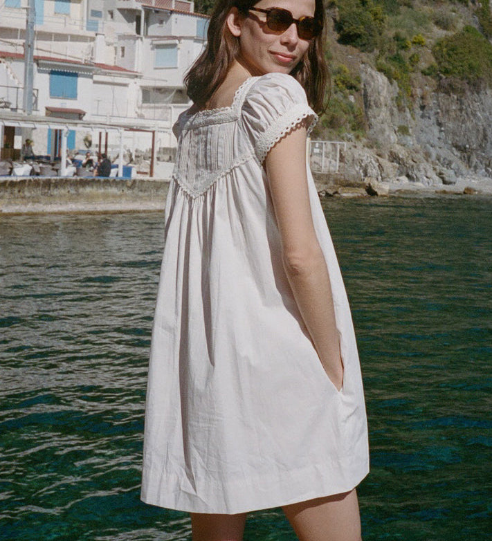 Ciao Lucia - Brynn Ivory Cotton Poplin Dress