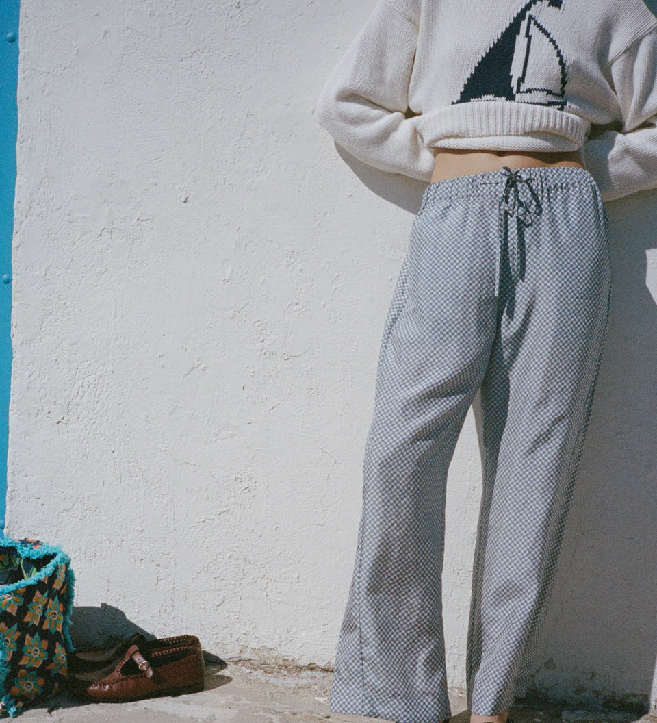 Ciao Lucia - Dania Silk Gingham Pant