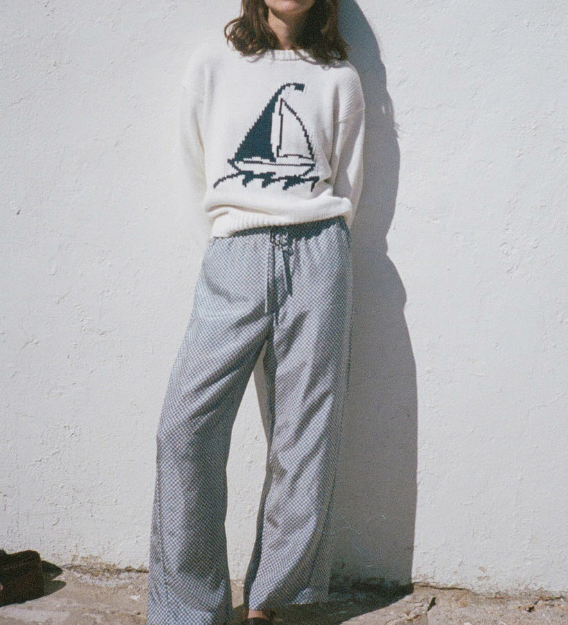 Ciao Lucia - Josette Ivory Cotton Knit Pullover