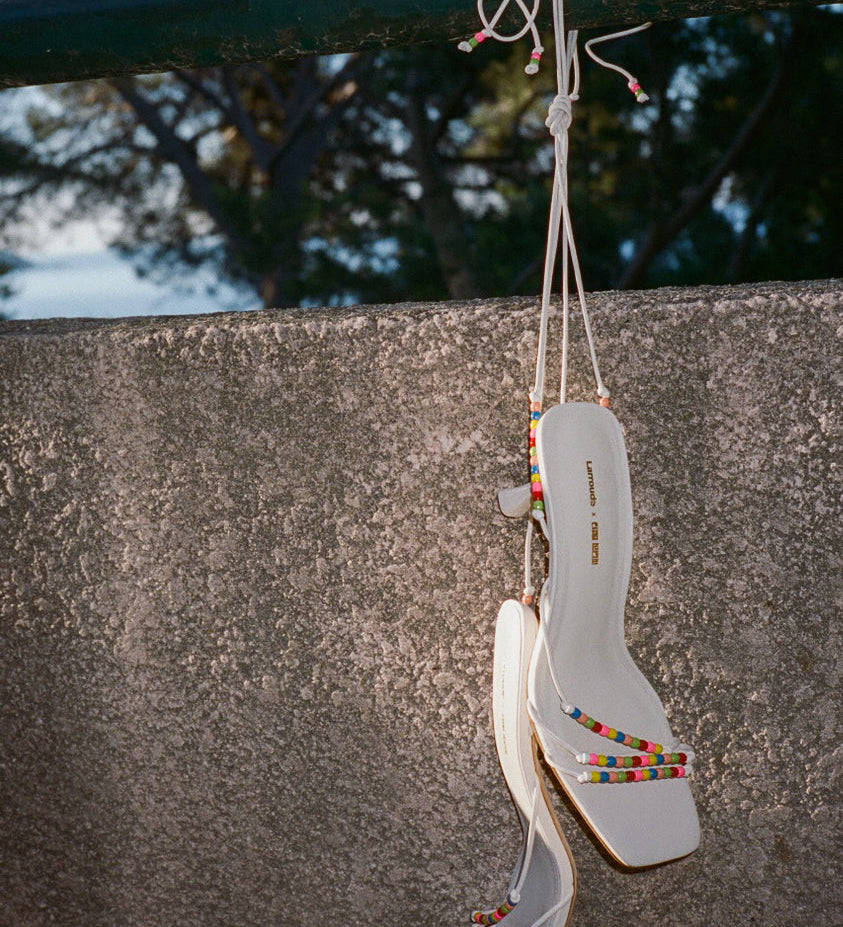 Ciao Lucia - Larroudé x Ciao Lucia: Eloisa Sandal Ivory Leather