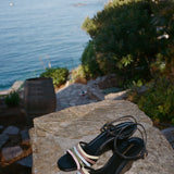 Ciao Lucia - Larroudé x Ciao Lucia: Daiana Wedge Sandal Black Leather