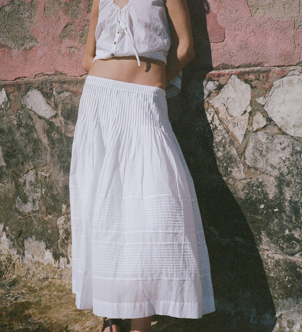 Ciao Lucia - Enika White Cotton Voile Skirt