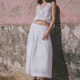 Ciao Lucia - Enika White Cotton Voile Skirt