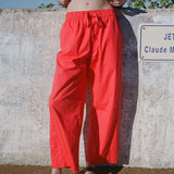 Ciao Lucia - Dania Red Cotton Poplin Pant