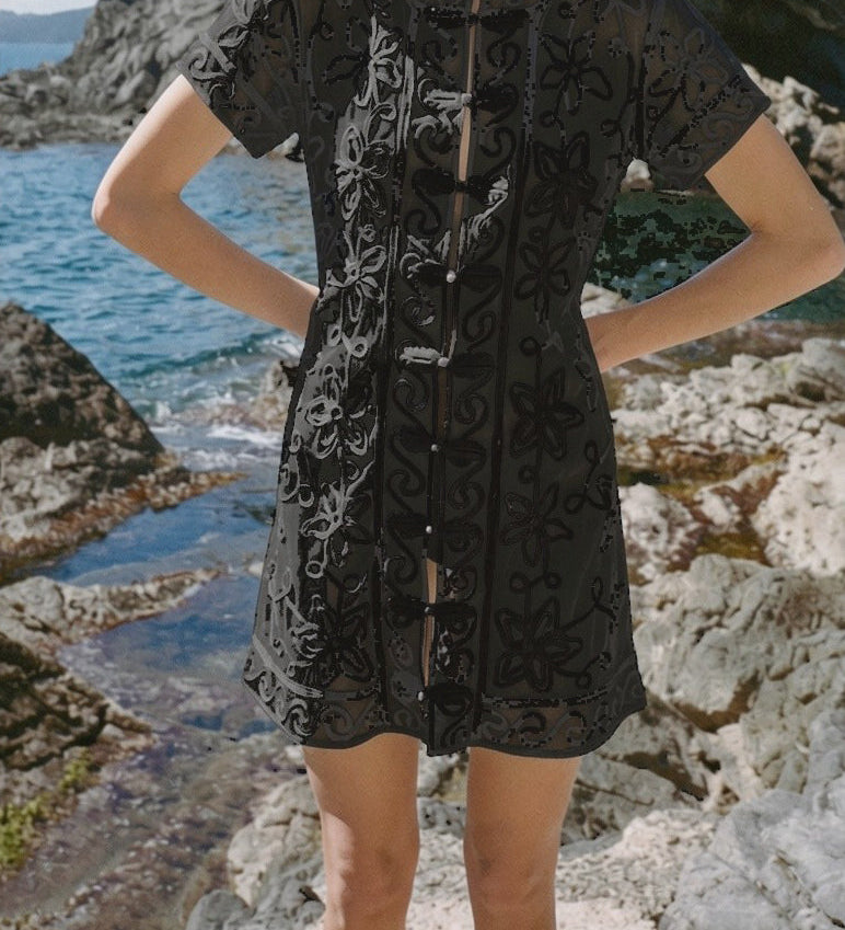 Ciao Lucia - Nikolita Black Soutache Dress