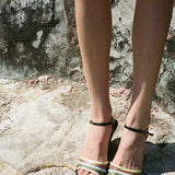Ciao Lucia - Larroudé x Ciao Lucia: Daiana Wedge Sandal Black Leather