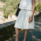 Ciao Lucia - Bria Ivory Cotton Poplin Skirt