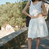 Ciao Lucia - Bria Ivory Cotton Poplin Skirt