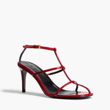 Khaite - Cage Sandal in Fire Red Patent Leather