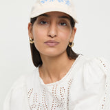 Loeffler Randall - Cairo Natural/Blue Embroidered Cap