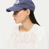 Loeffler Randall - Cairo Navy/Cream Embroidered Cap