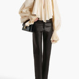 Khaite - Callum Pant in Black Textured Lamb