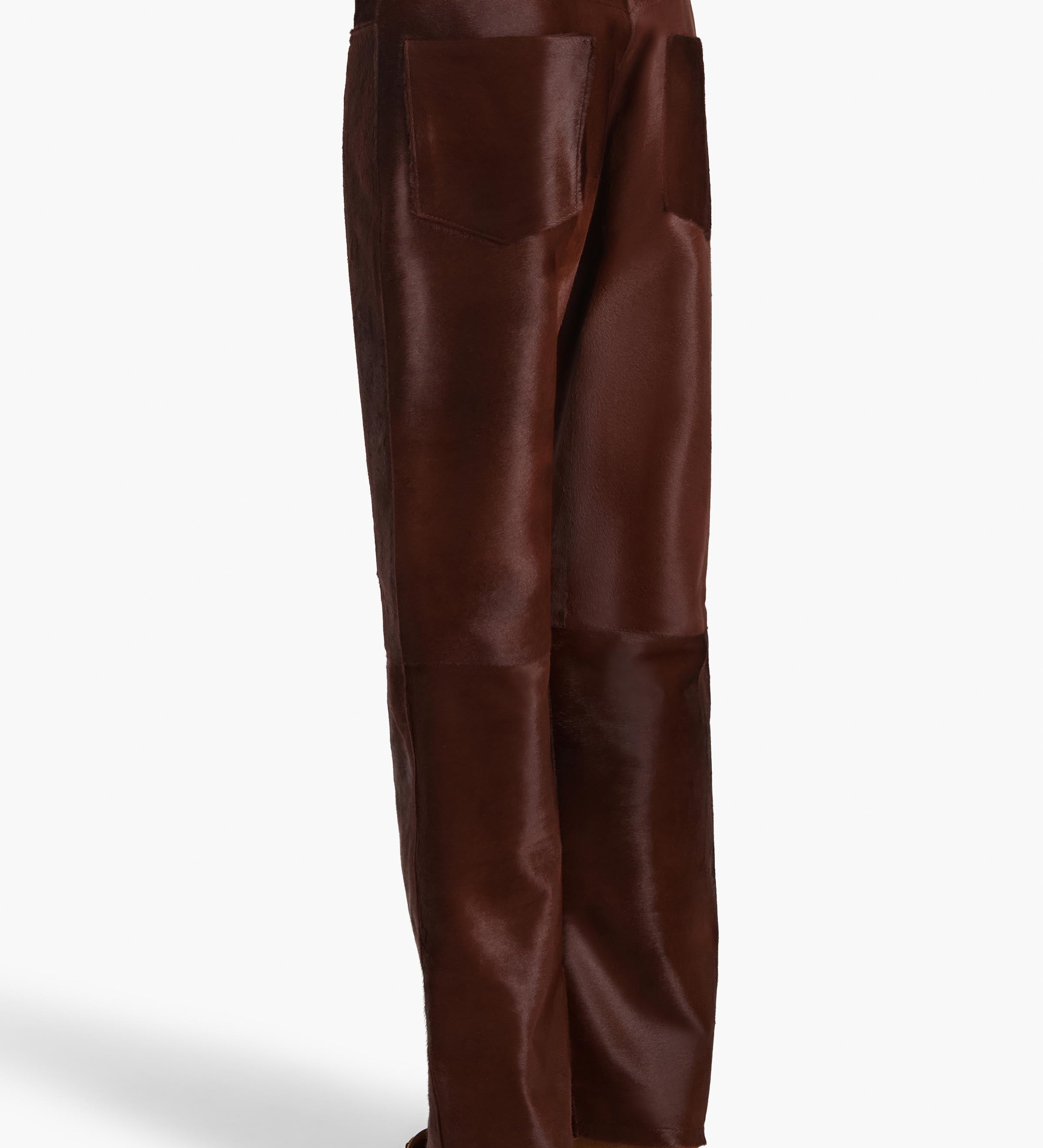 Khaite - Callum Pant in Bordeaux Haircalf