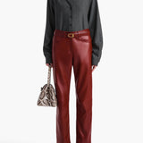 Khaite - Callum Pant in Garnet Leather