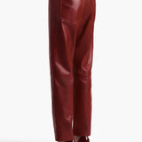 Khaite - Callum Pant in Garnet Leather