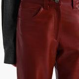 Khaite - Callum Pant in Garnet Leather