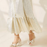 Loeffler Randall - Camellia Platinum Pleated Bow Heel