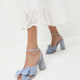 Loeffler Randall - Camellia Blue Pleated Bow Heel