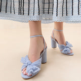 Loeffler Randall - Camellia Blue Pleated Bow Heel
