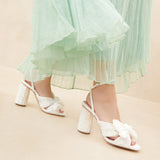 Loeffler Randall - Camellia White Lace Bow Heel