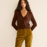 DÔEN - CAMERON CASHMERE CARDIGAN -- DARK UMBER