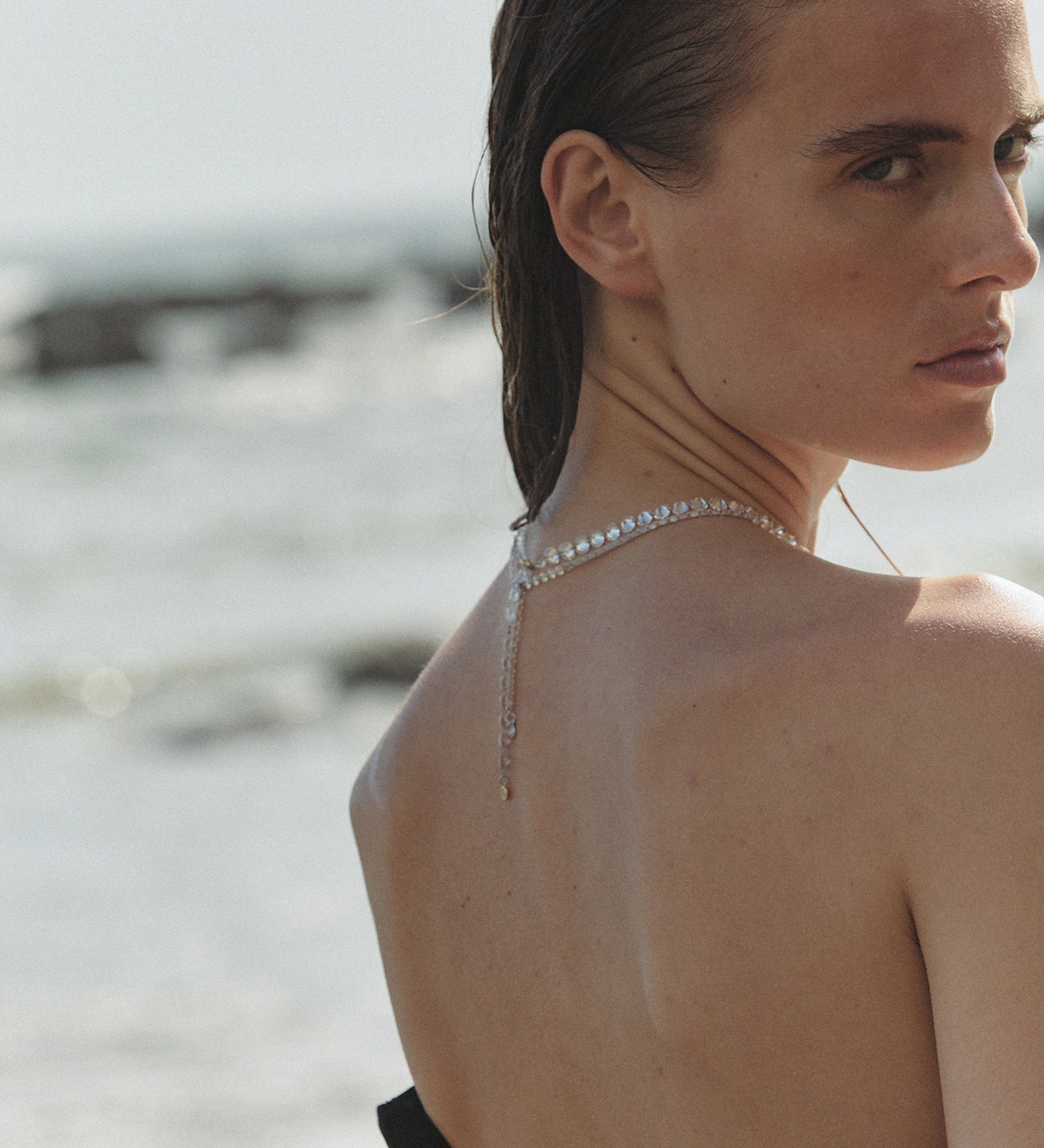 Dorsey - 14K FLOATING ETERNITY NECKLACE IN 65 CARATS LAB DIAMOND, 14K YELLOW GOLD