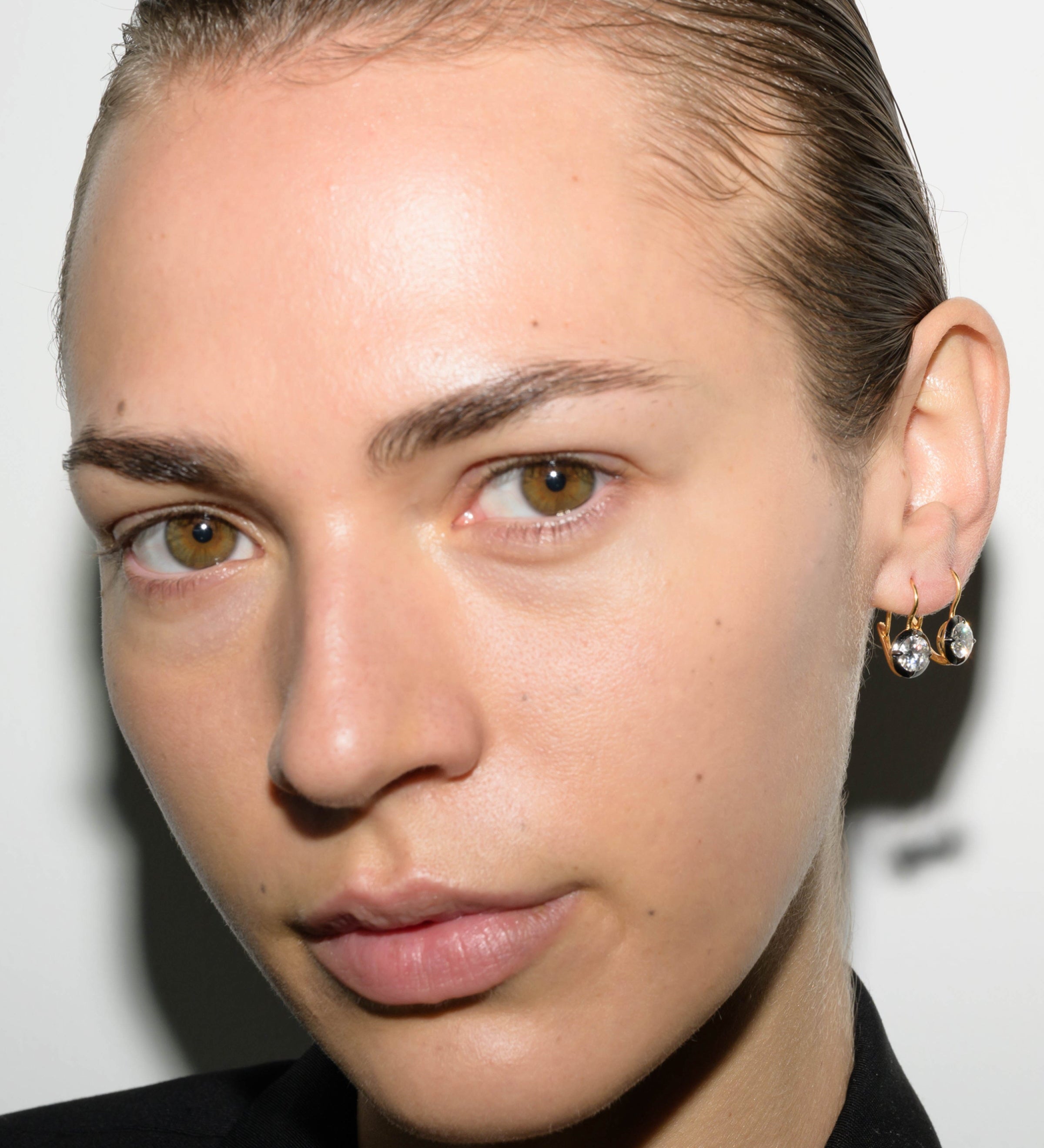 Dorsey - LUCIEN LATCHBACK EARRINGS IN MOISSANITE, 18K GOLD VERMEIL