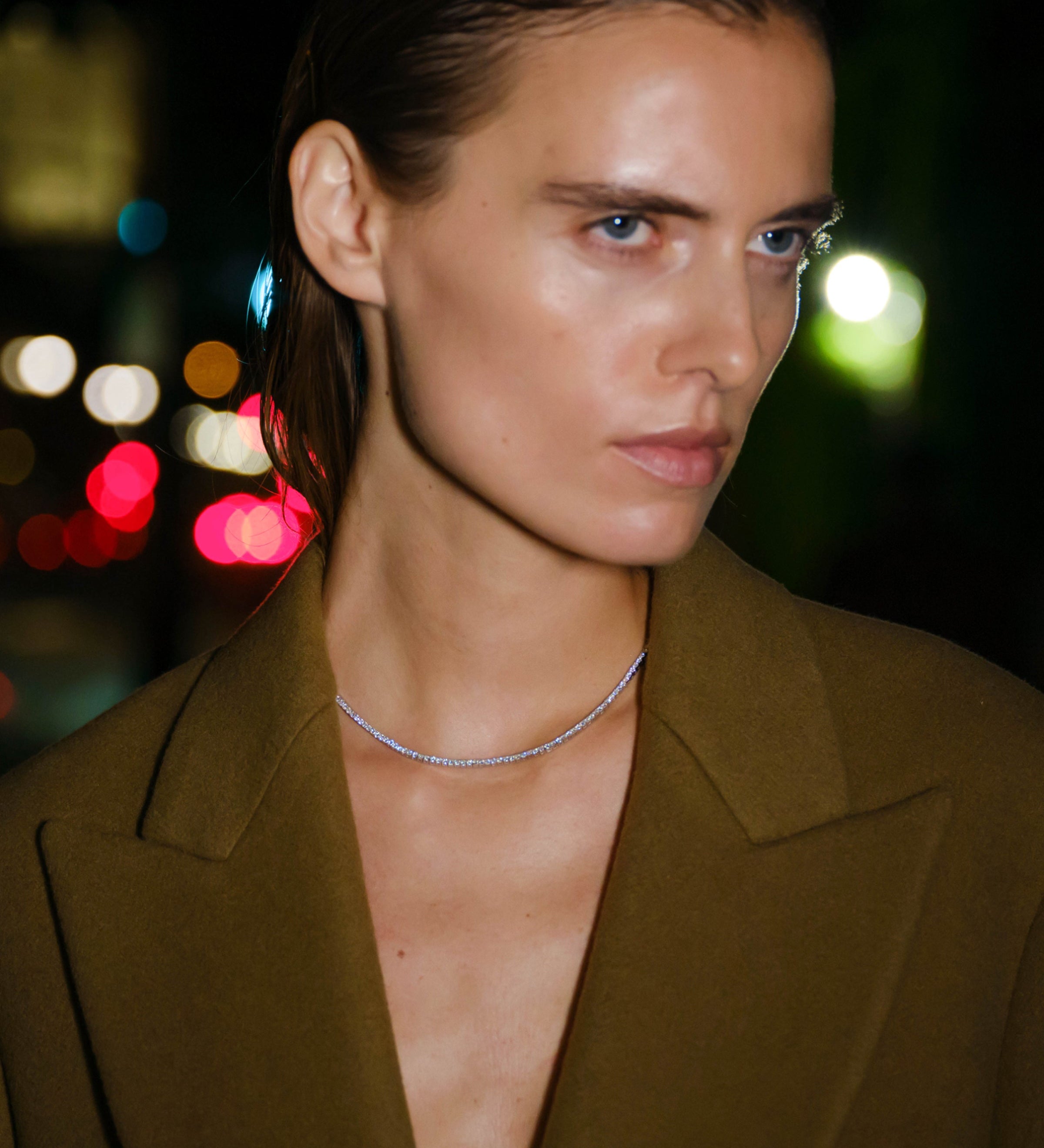 Dorsey - KATE RIVIÈRE NECKLACE IN 2MM MOISSANITE, STERLING SILVER