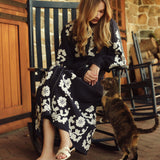 Cartolina - PF26 Ophelia Dress - Navy Prairie Floral Applique