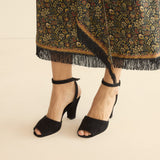 DÔEN - CARLA HEEL -- BLACK SUEDE