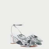 Loeffler Randall - Carmen Silver Leather Bow Sandal