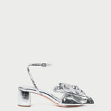 Loeffler Randall - Carmen Silver Leather Bow Sandal