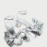 Loeffler Randall - Carmen Silver Leather Bow Sandal