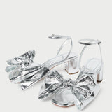 Loeffler Randall - Carmen Silver Leather Bow Sandal