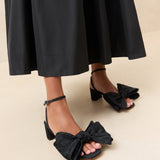 Loeffler Randall - Carmen Black Moiré Bow Sandal