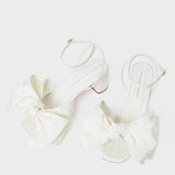 Loeffler Randall - Carmen Cream Moiré Bow Sandal