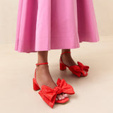 Loeffler Randall - Carmen Red Moiré Bow Sandal