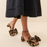Loeffler Randall - Carmen Leopard Velvet Bow Sandal
